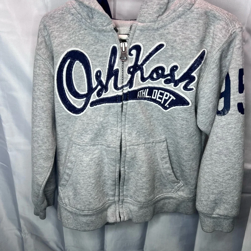 Osh Kosh Bgosh Boys Zip Hoodie Jacket Navy Blue Size 4T Sweatshirt‎ Hood Zipper